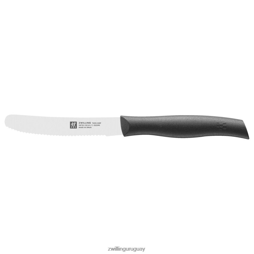 Cuchillo multiusos de doble agarre de 4,5 pulgadas, negro, borde dentado Zwilling cuchillería A688HF182 - Image 1