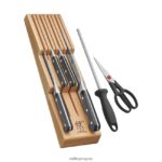 Juego de bloques pro de 7 piezas con bandeja para cuchillos en cajón de madera de haya, natural Zwilling cuchillería A688HF36