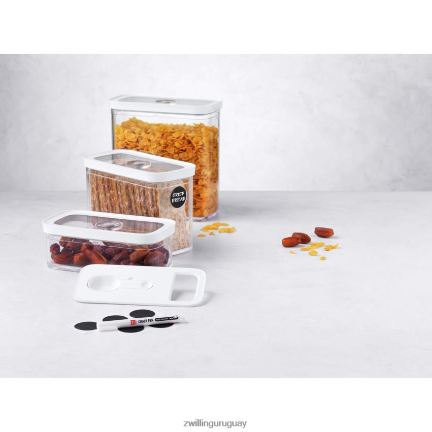 Juego de recipientes Fresh & Save Cube con bomba de vacío, mediano, 6 piezas, blanco transparente Zwilling cocina A688HF478 - Image 3