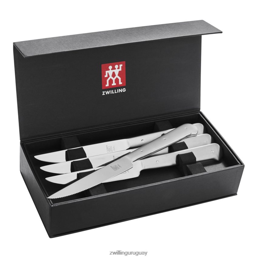 juegos de carne Juego de cuchillos para carne tipo porterhouse de acero inoxidable de 8 piezas en caja de presentación negra Zwilling cuchillería A688HF9 - Image 1