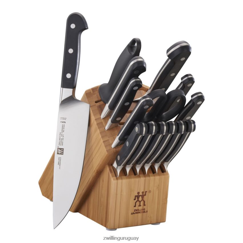 pro 16 piezas, juego de bloques de cuchillos, bambú Zwilling cuchillería A688HF30 - Image 1