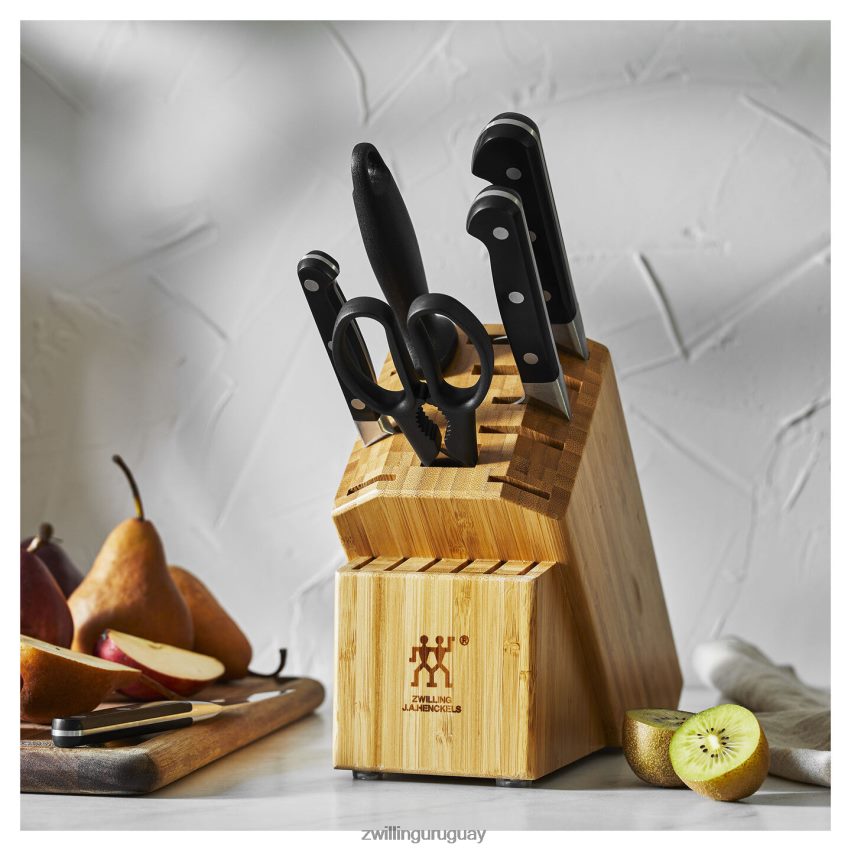 pro 7 piezas, juego de bloques de cuchillos, bambú Zwilling cuchillería A688HF100 - Image 3