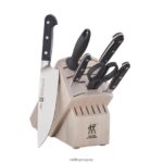 pro 7 piezas, juego de bloques de cuchillos, blanco Zwilling cuchillería A688HF96