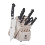 Pro juego de bloques de cuchillos de 7 piezas, blanco rústico Zwilling cuchillería A688HF102