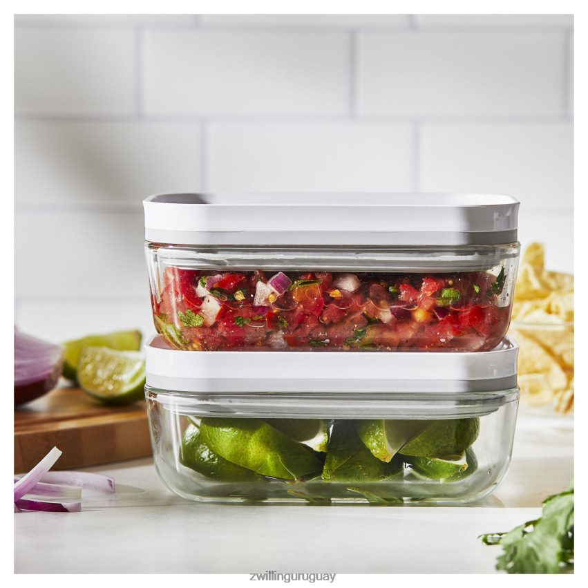 recipiente al vacío pequeño Fresh & Save s/2uds, vidrio, gris Zwilling cocina A688HF467 - Image 2