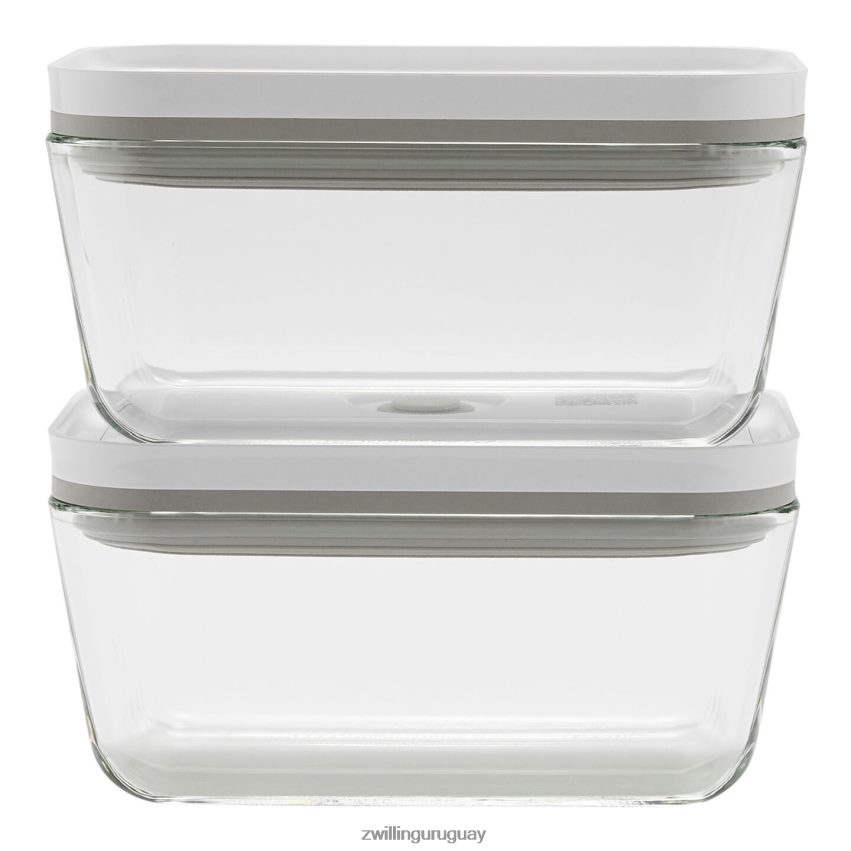 recipiente vacío mediano Fresh & Save m/2 piezas, vidrio, gris Zwilling cocina A688HF471 - Image 1