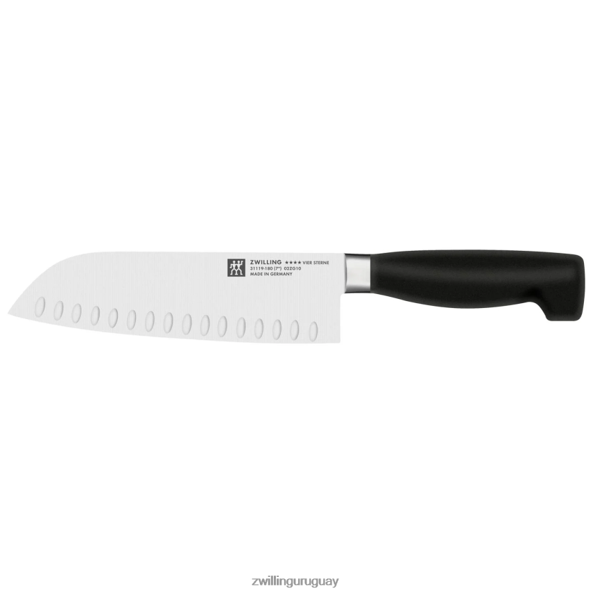 santoku de cuatro estrellas de 7 pulgadas con borde hueco Zwilling cuchillería A688HF37 - Image 1