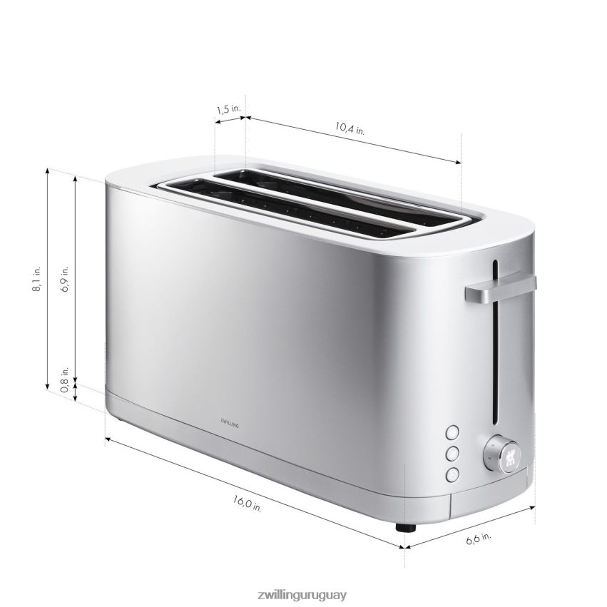 Tostadora enfinigy de 2 ranuras largas - plateada - reacondicionada Zwilling cuchillería A688HF590 - Image 4