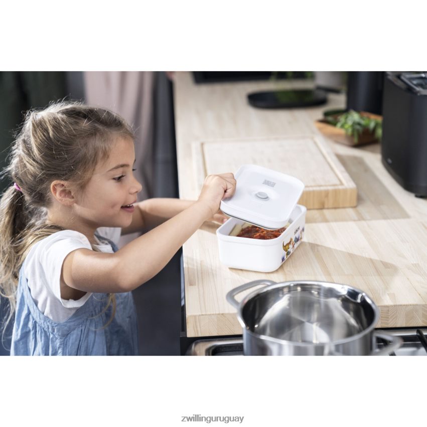 Fiambrera al vacío Fresh & Save m Dinos, plástico, blanco-gris Zwilling cocina A688HF512