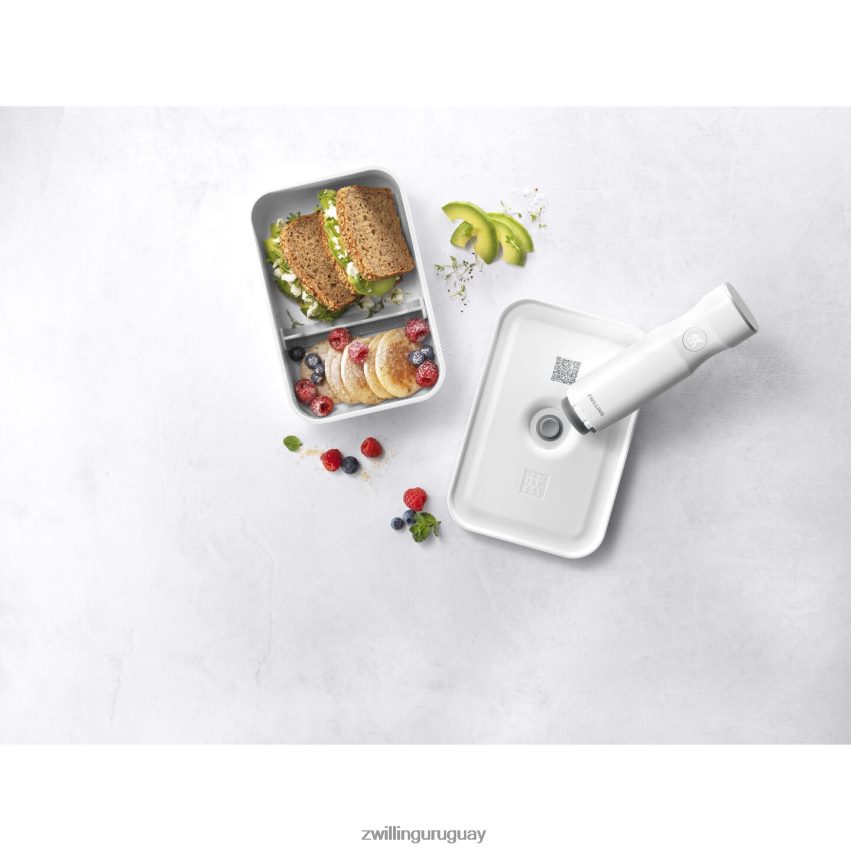 Fresh & save l fiambrera plana al vacío, plástico, blanco-gris Zwilling cocina A688HF514