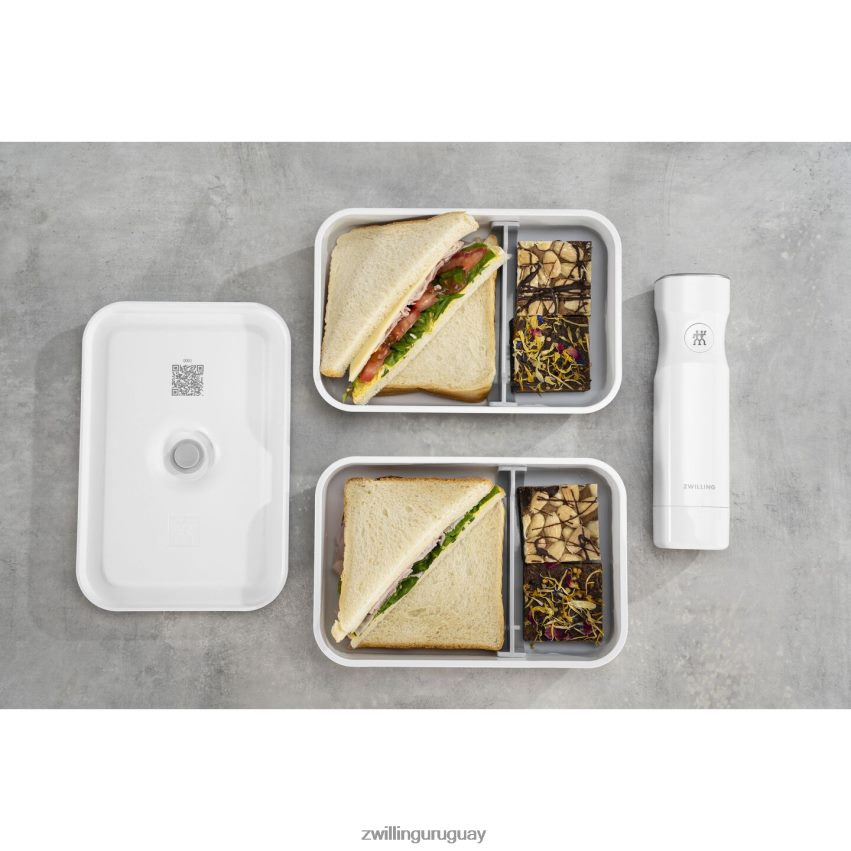 Fresh & save l fiambrera plana al vacío, plástico, blanco-gris Zwilling cocina A688HF514