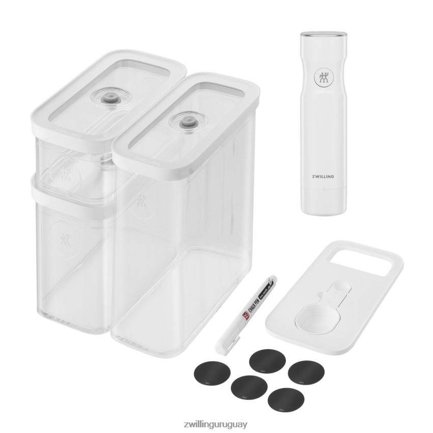 Juego de recipientes Fresh & Save Cube con bomba de vacío, mediano, 6 piezas, blanco transparente Zwilling cocina A688HF478