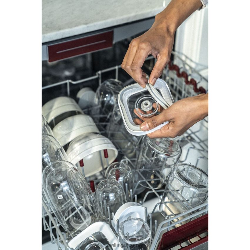 Juego de recipientes Fresh & Save Cube con bomba de vacío, mediano, 6 piezas, blanco transparente Zwilling cocina A688HF478