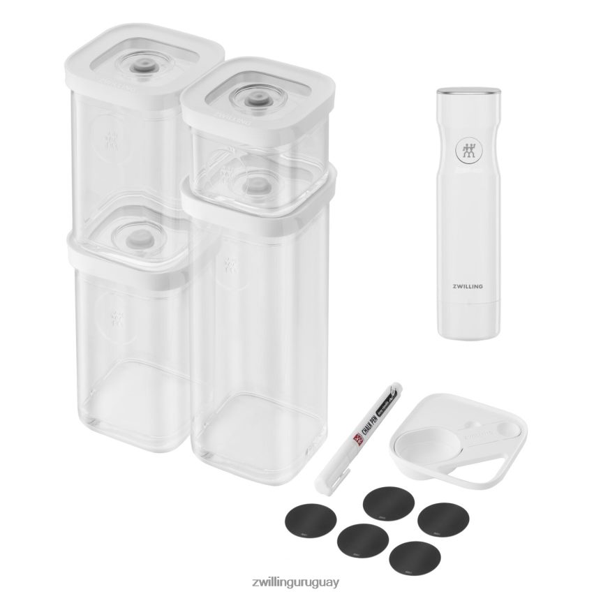 Set de recipientes Fresh & Save Cube con bomba de vacío, pequeño, 7 piezas, blanco transparente Zwilling cocina A688HF525