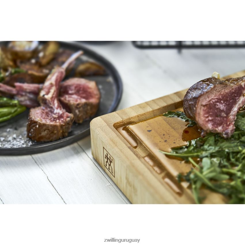 Tablas de cortar Tabla de cortar de 14 pulgadas x 10 pulgadas, bambú Zwilling cuchillería A688HF27