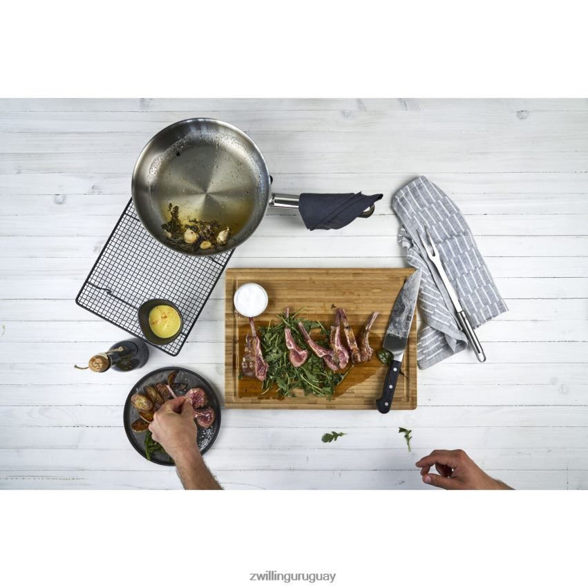 Tablas de cortar Tabla de cortar de 14 pulgadas x 10 pulgadas, bambú Zwilling cuchillería A688HF27
