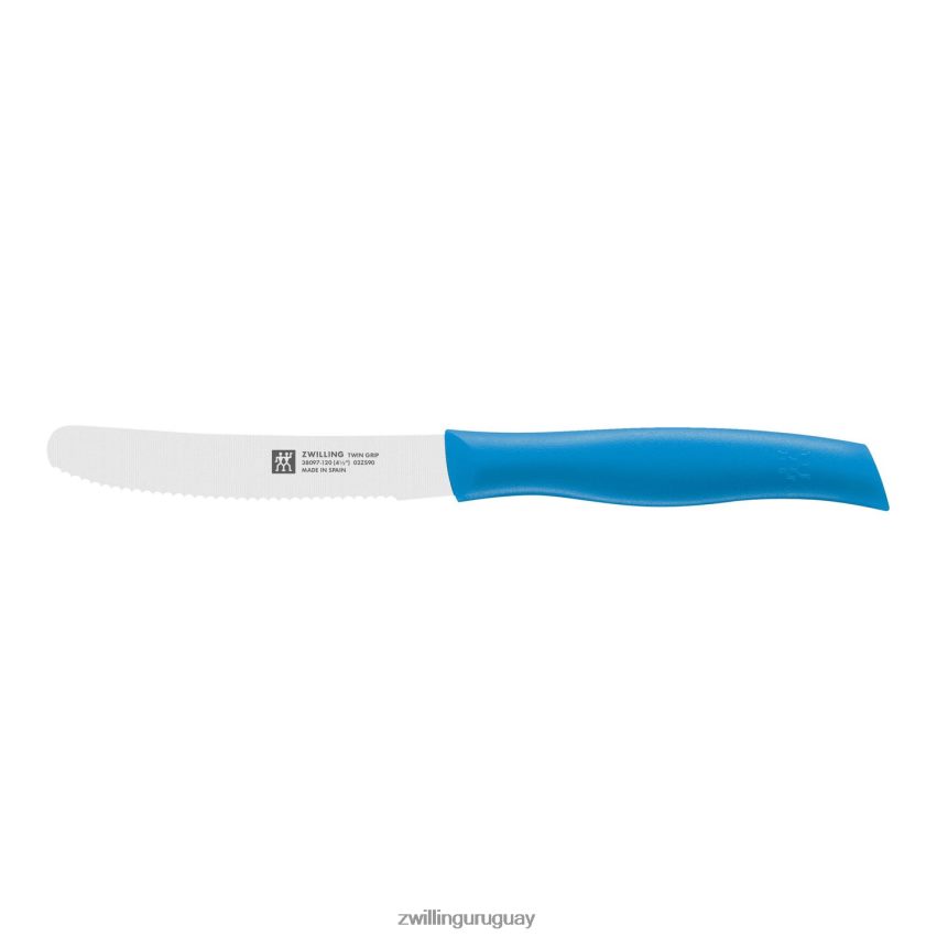 Cuchillo multiusos de doble agarre de 4,5 pulgadas azul, borde dentado Zwilling cuchillería A688HF183