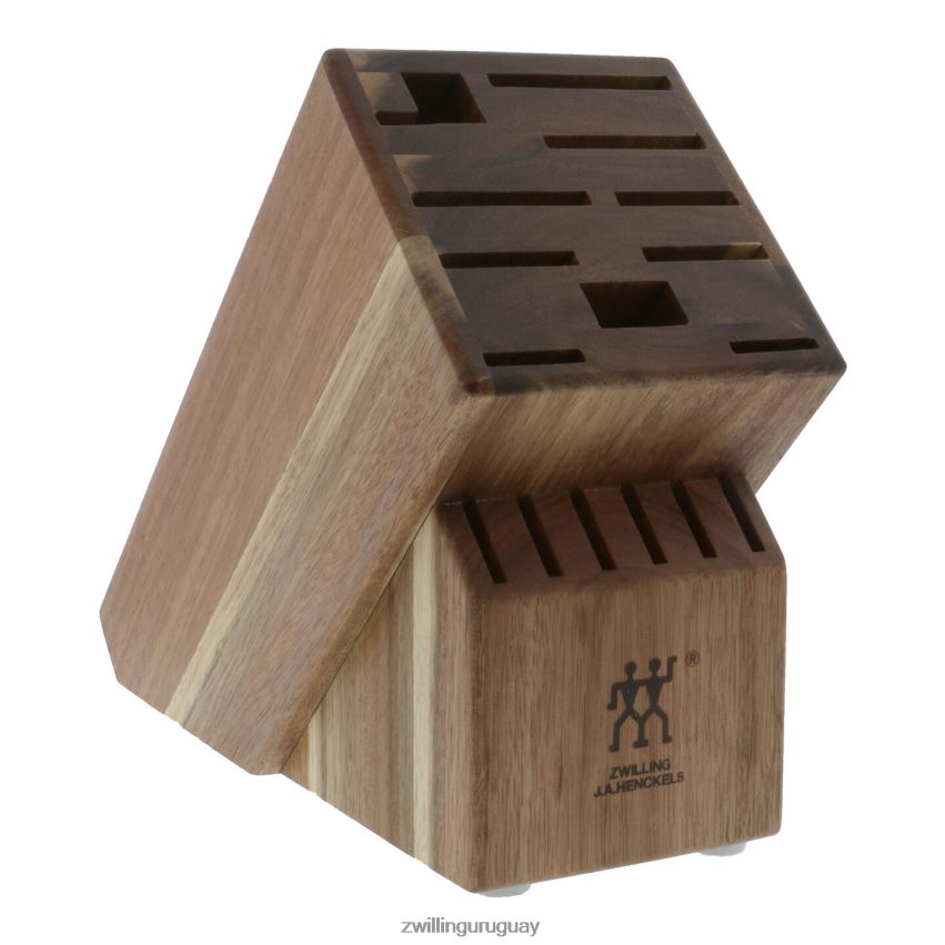 Almacenamiento de acacia, acacia, bloque de cuchillos doble vacío. Zwilling cuchillería A688HF193