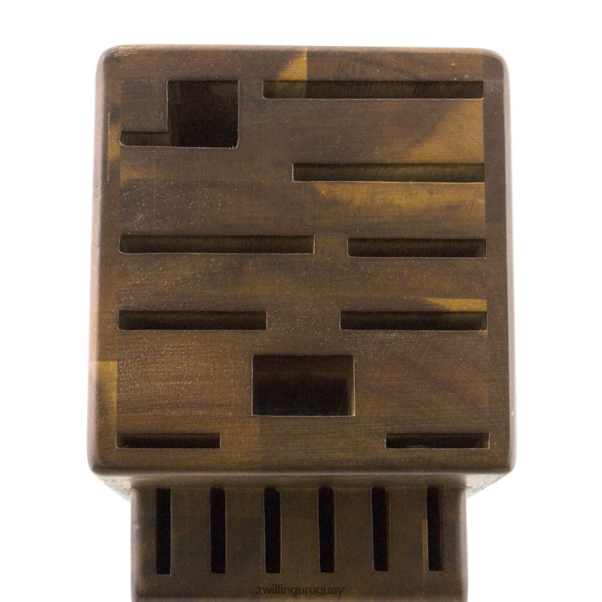 Almacenamiento de acacia, acacia, bloque de cuchillos doble vacío. Zwilling cuchillería A688HF193