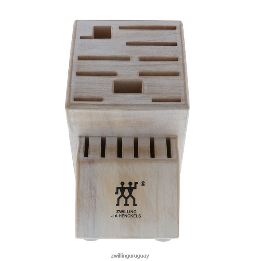 Almacenamiento de madera de caucho, madera de caucho, bloque de cuchillos blanco rústico doble vacío Zwilling cuchillería A688HF332