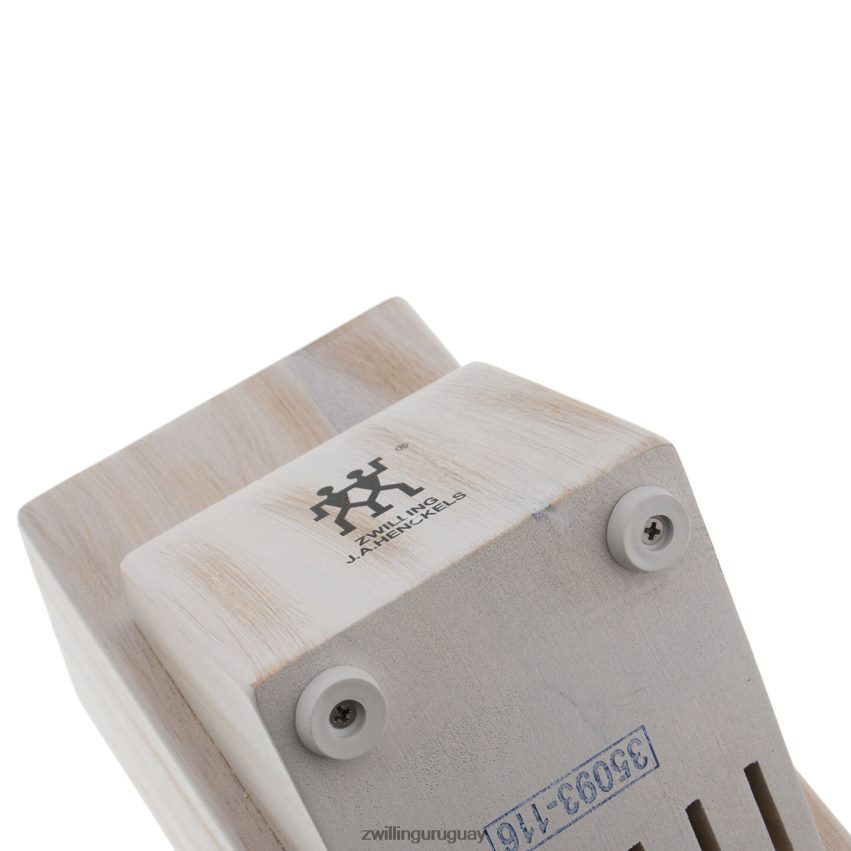 Almacenamiento de madera de caucho, madera de caucho, bloque de cuchillos blanco rústico doble vacío Zwilling cuchillería A688HF332