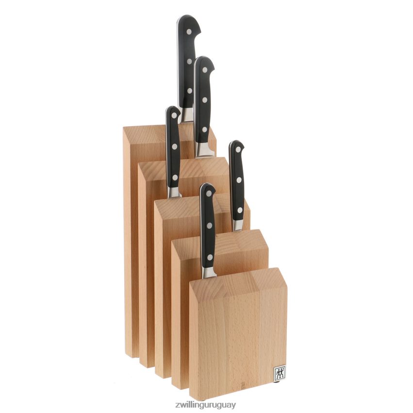 Almacenamiento de madera de haya, madera de haya, bloque magnético italiano vertical - natural Zwilling cuchillería A688HF190