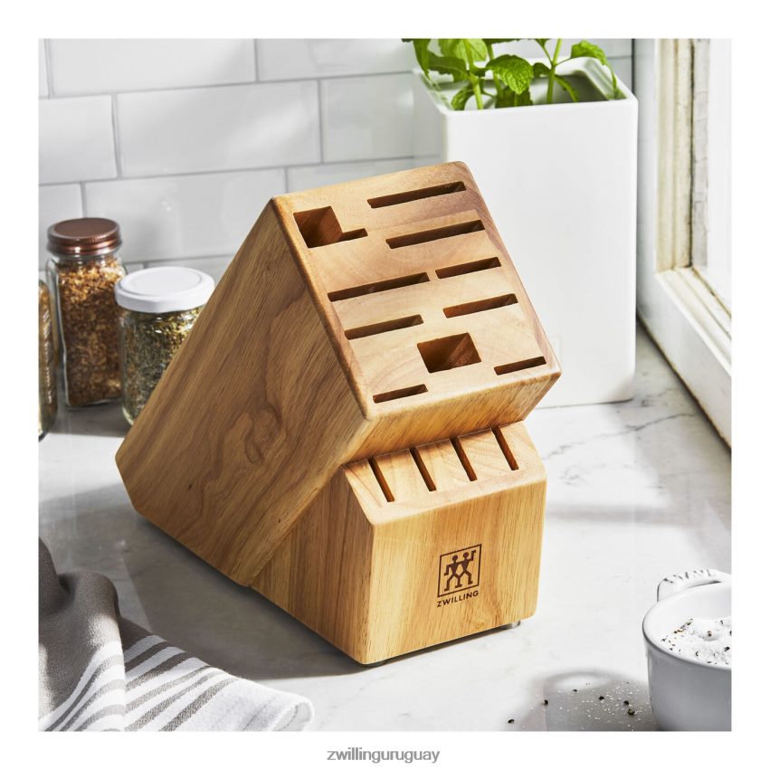 abedul de almacenamiento, bloque de cuchillos de madera de abedul doble vacío Zwilling cuchillería A688HF223