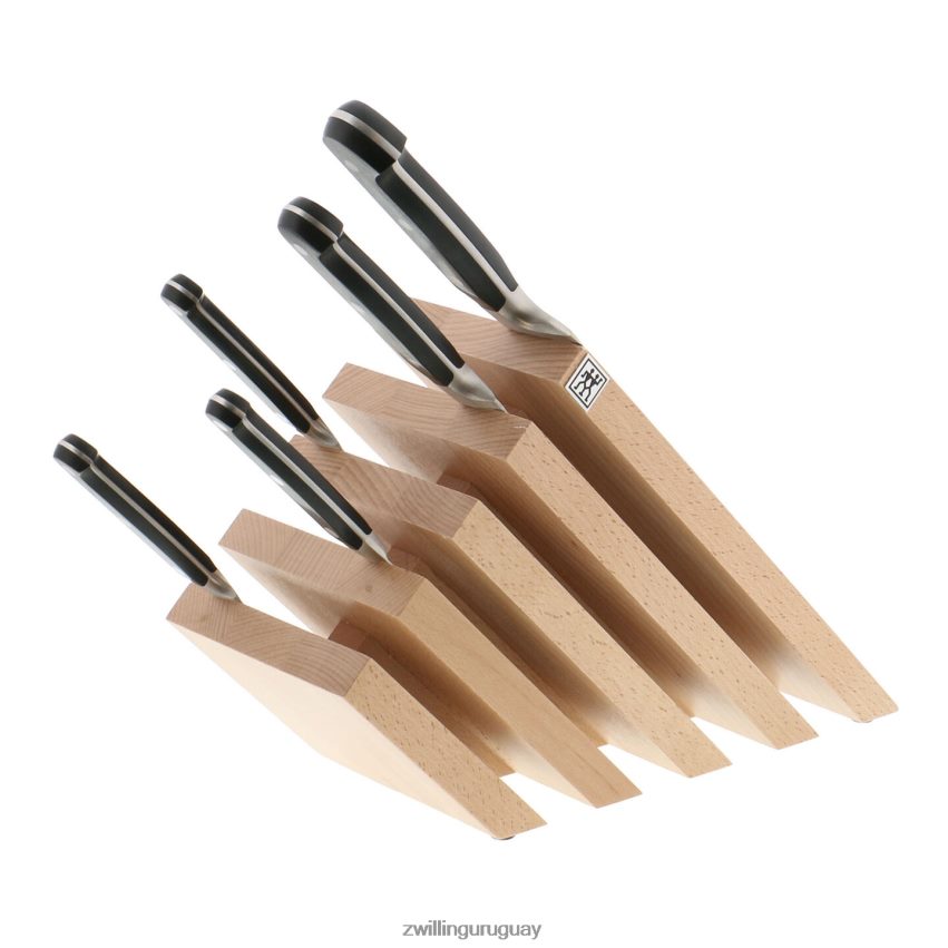 almacenamiento de madera de haya, madera de haya, bloque magnético italiano inclinado- natural Zwilling cuchillería A688HF120