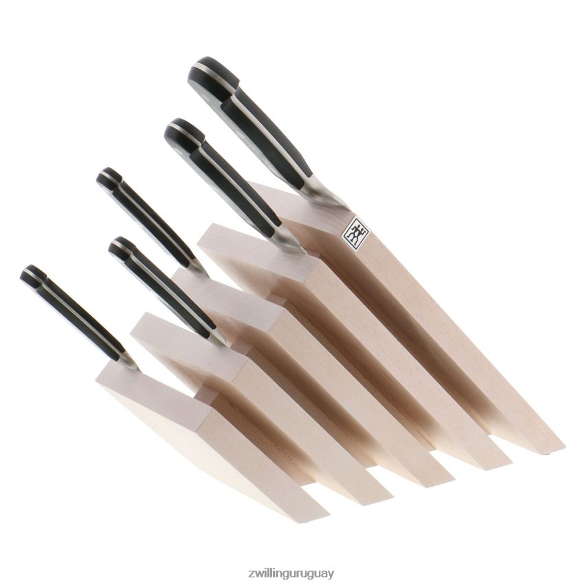 almacenamiento madera de haya, madera de haya, bloque magnético italiano inclinado - teñido blanco Zwilling cuchillería A688HF207