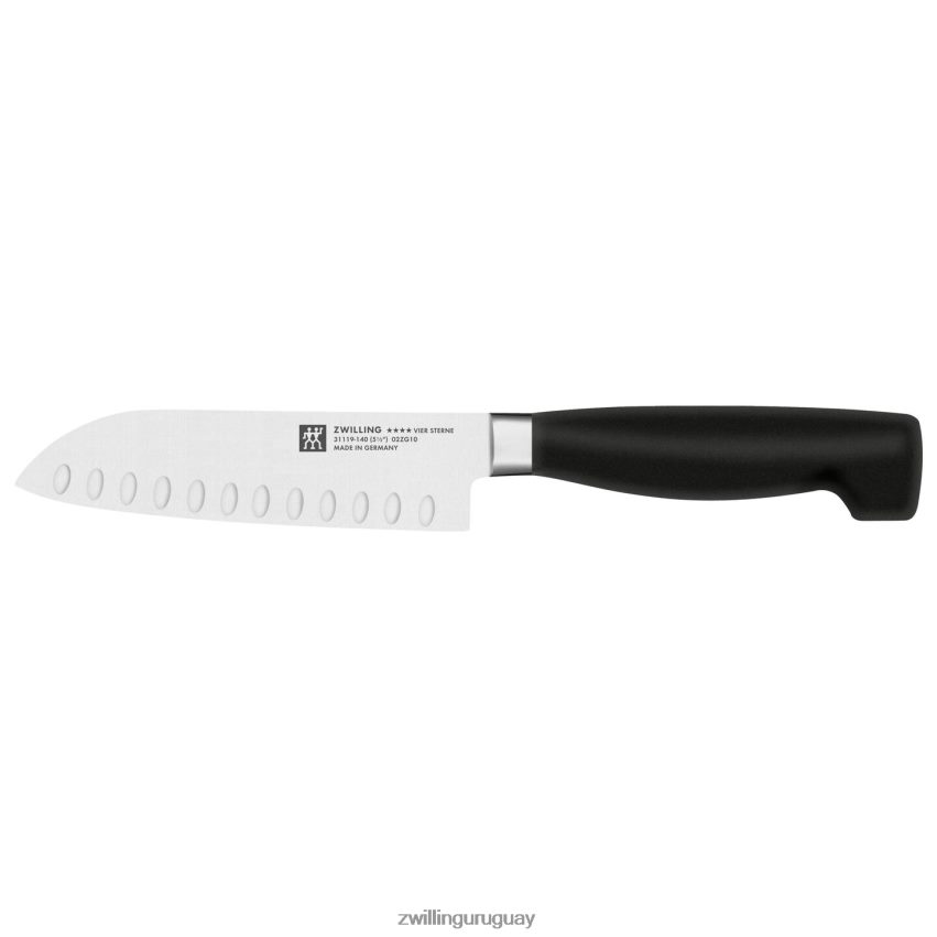 Cuchillo santoku de cuatro estrellas con borde hueco de 5,5 pulgadas Zwilling cuchillería A688HF168