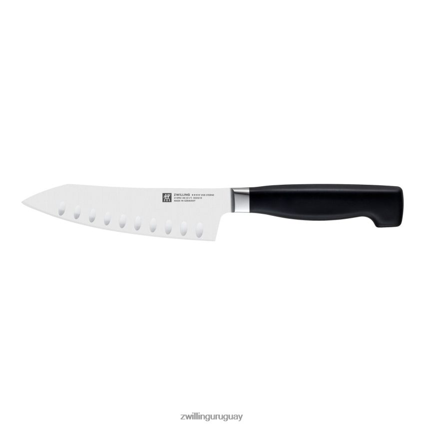 Cuchillo santoku oscilante de cuatro estrellas de 5,5 pulgadas, borde hueco Zwilling cuchillería A688HF438