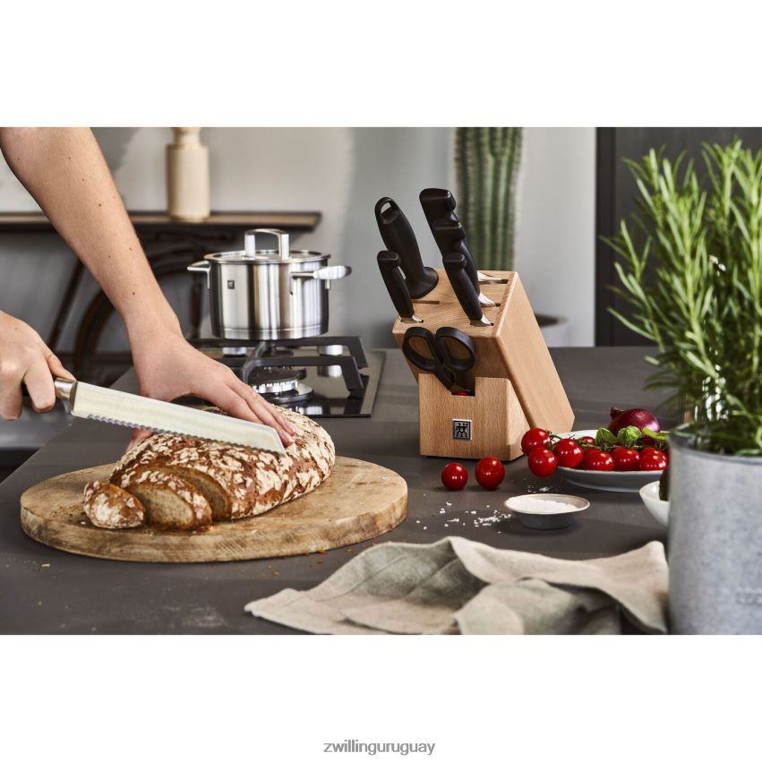 Juego de bloques de cuchillos Four Star de 8 piezas, natural Zwilling cuchillería A688HF2