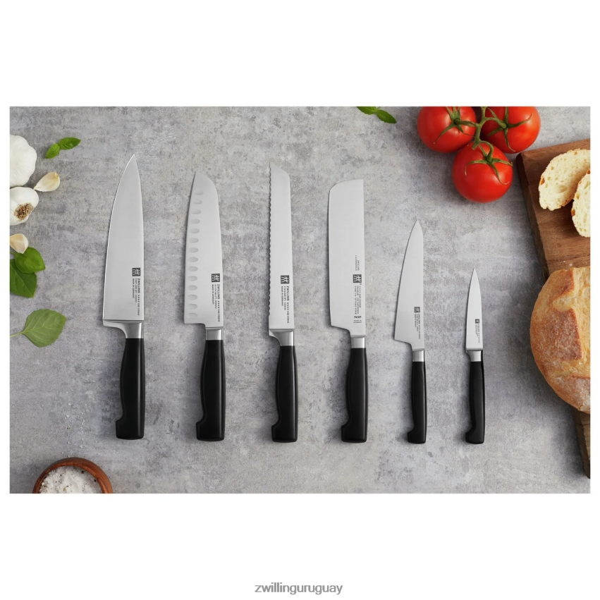 santoku de cuatro estrellas de 7 pulgadas con borde hueco Zwilling cuchillería A688HF37