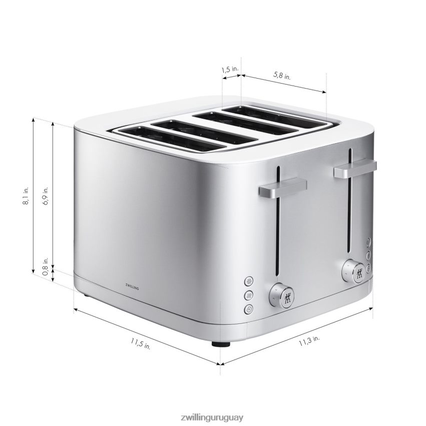 Tostadora enfinigy de 4 ranuras - plateada - reacondicionada Zwilling cuchillería A688HF561