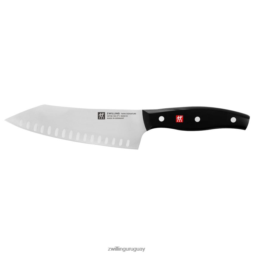 Cuchillo santoku mecedor de 7 pulgadas con firma gemela, borde hueco Zwilling cuchillería A688HF280
