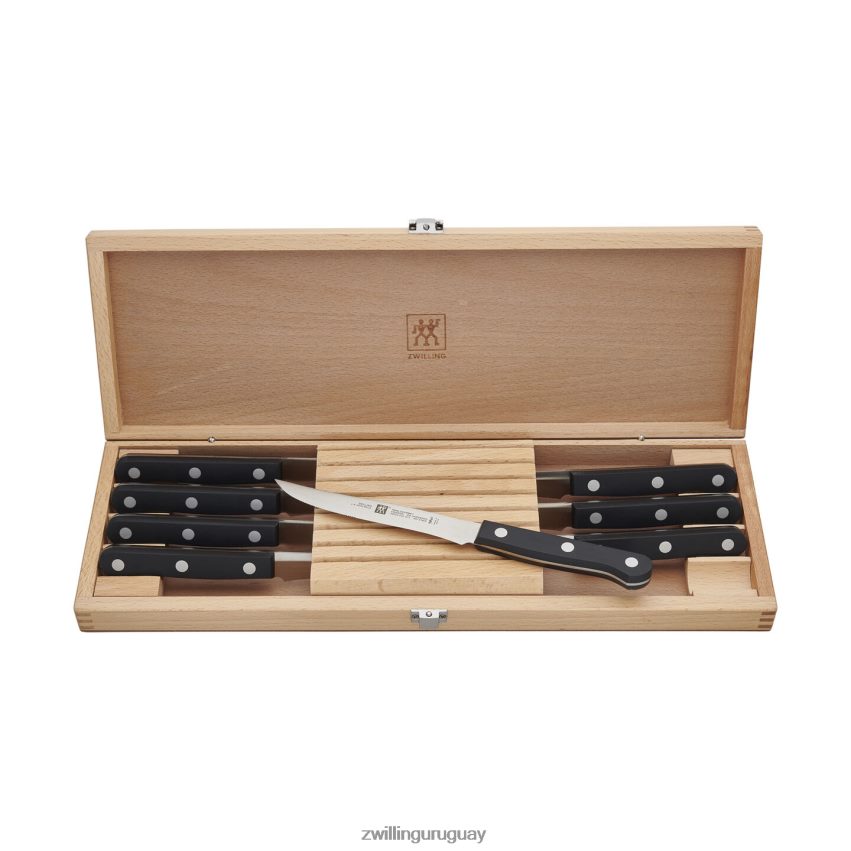 Juego de cuchillos para carne Twin Gourmet de 8 piezas con estuche de presentación de madera. Zwilling cuchillería A688HF361
