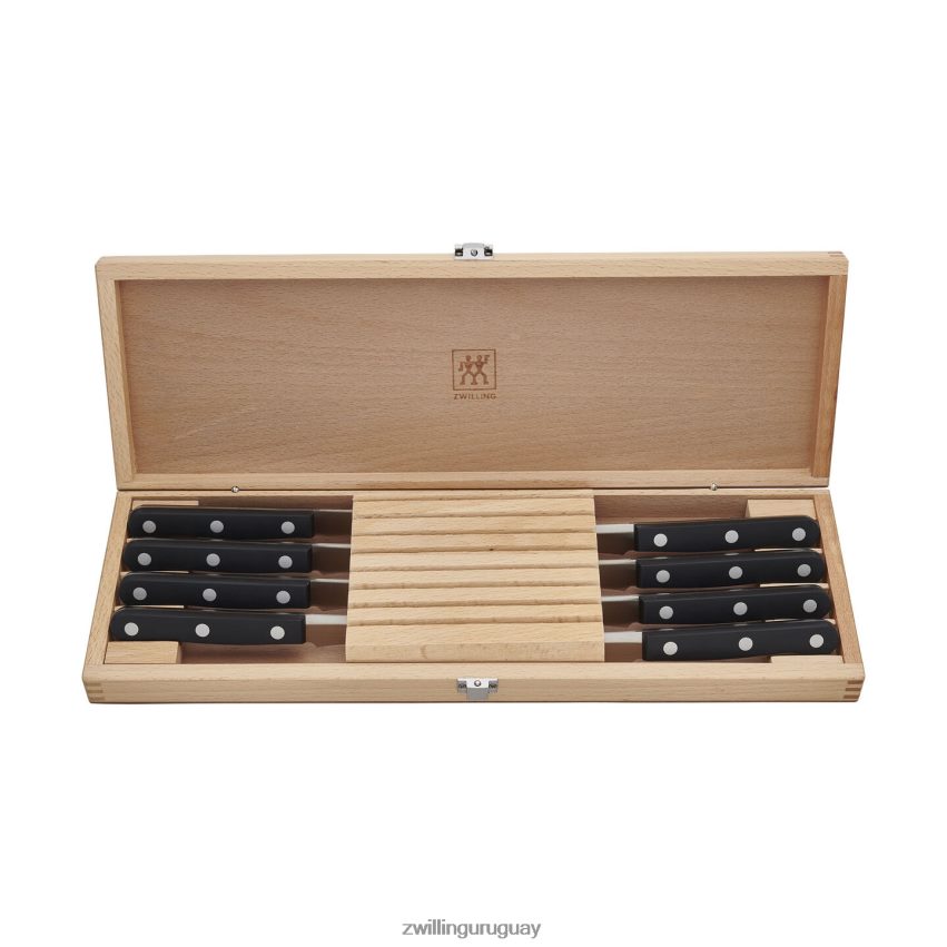 Juego de cuchillos para carne Twin Gourmet de 8 piezas con estuche de presentación de madera. Zwilling cuchillería A688HF361
