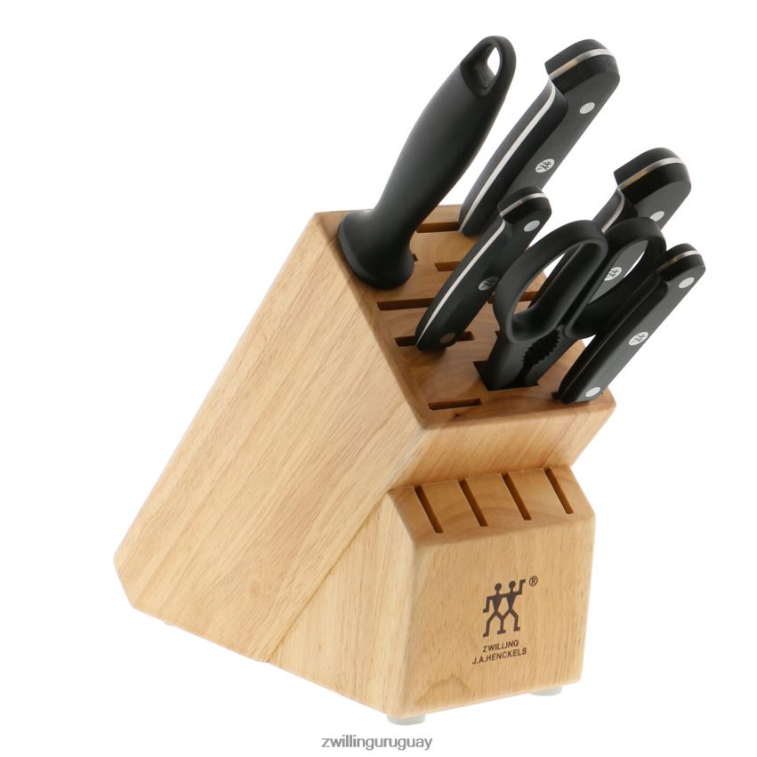 Juego de bloques de cuchillos gourmet de 7 piezas, natural Zwilling cuchillería A688HF59