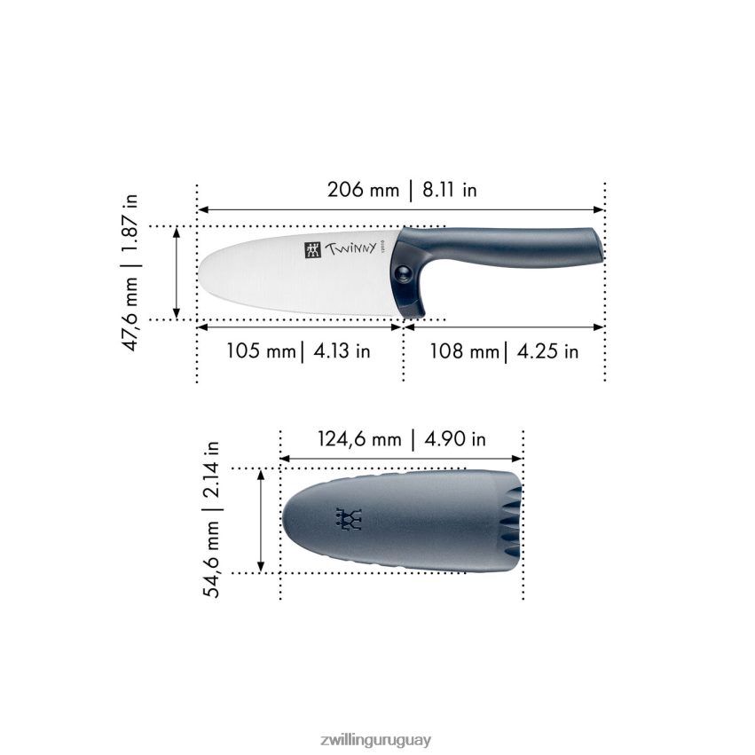 twinny 4,25 pulgadas, cuchillo de chef, azul Zwilling cuchillería A688HF97