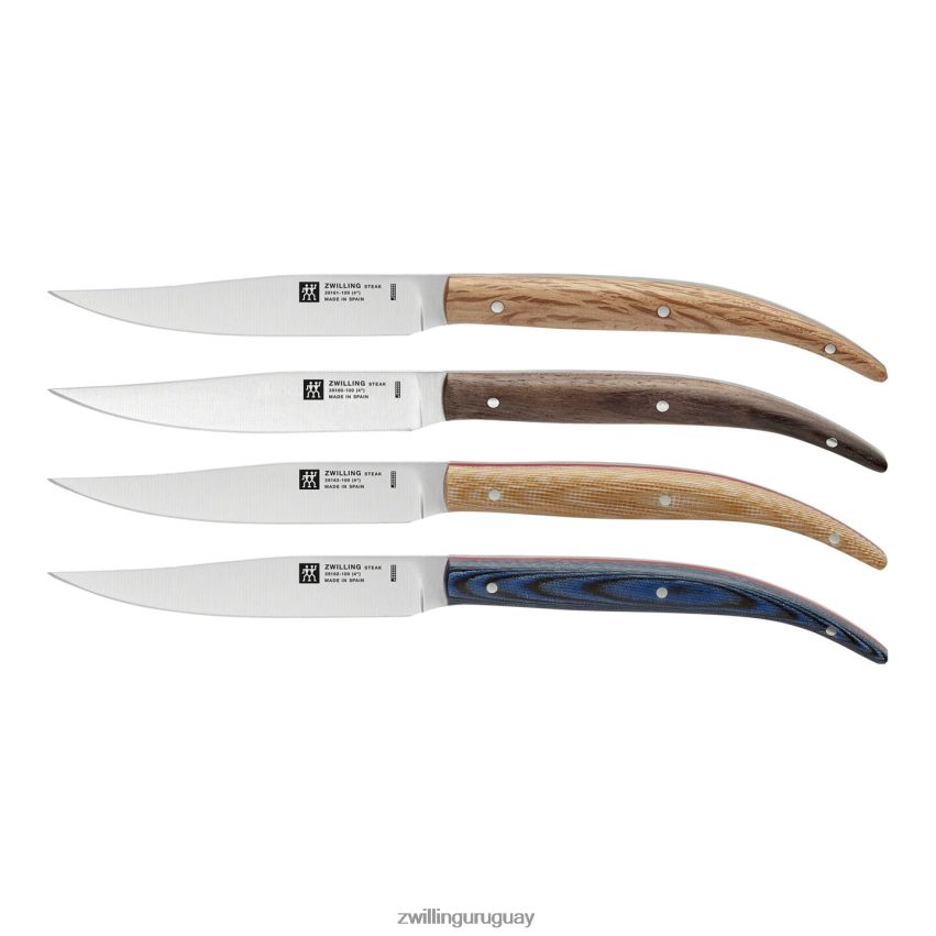juegos para carne de 4 piezas, juego de cuchillos para carne toro en caja de presentación de madera de haya Zwilling cuchillería A688HF178