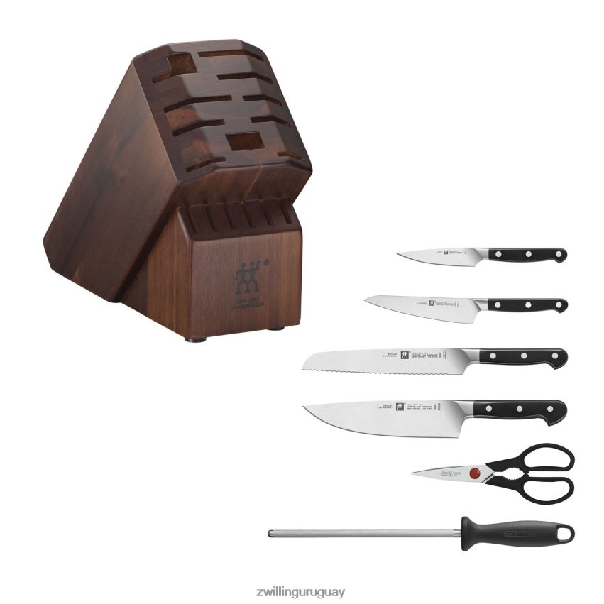 pro 7 piezas, juego de bloques de cuchillos, acacia Zwilling cuchillería A688HF93