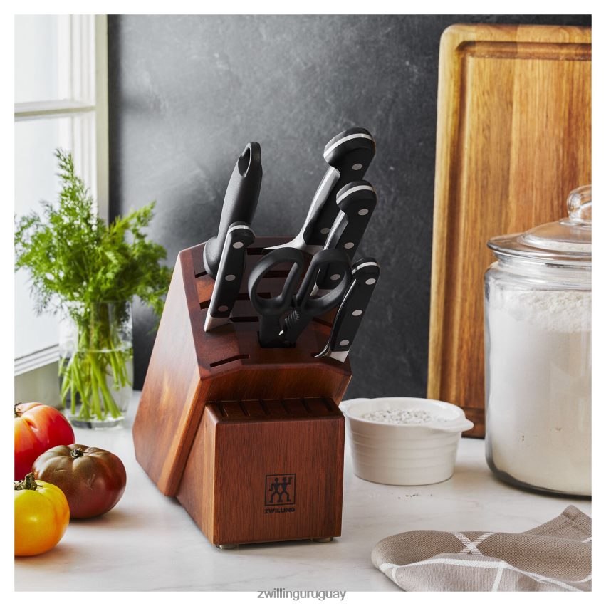 pro 7 piezas, juego de bloques de cuchillos, acacia Zwilling cuchillería A688HF93