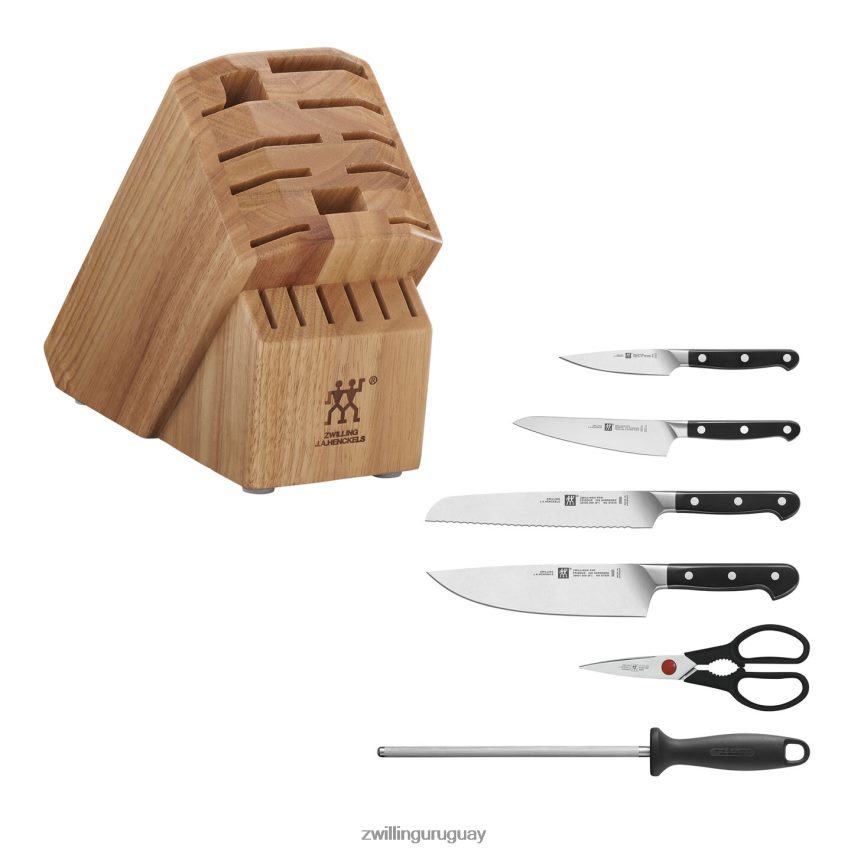 pro 7 piezas, juego de bloques de cuchillos, natural Zwilling cuchillería A688HF94