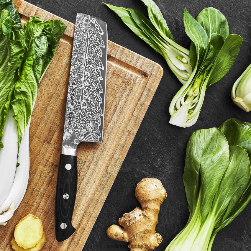 kramer - colección damasco inoxidable euroline de 6,5 pulgadas, nakiri Zwilling cuchillería A688HF75