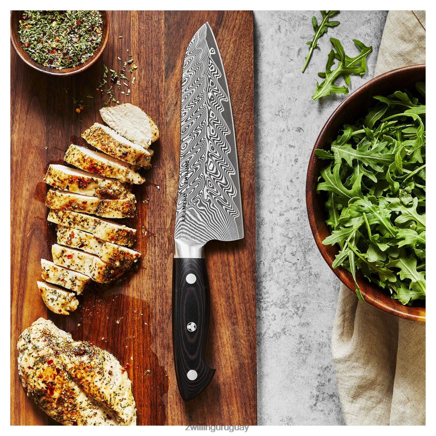 kramer - euroline colección damasco inoxidable cuchillo santoku de borde fino de 7 pulgadas Zwilling cuchillería A688HF129