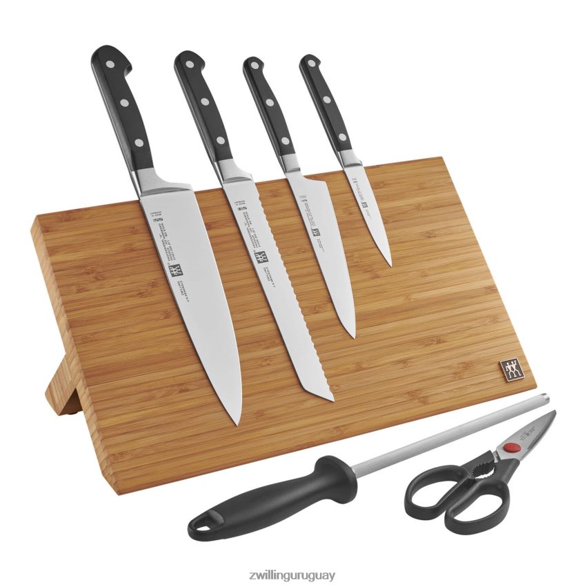 professional s juego de 7 piezas con caballete magnético de bambú Zwilling cuchillería A688HF422