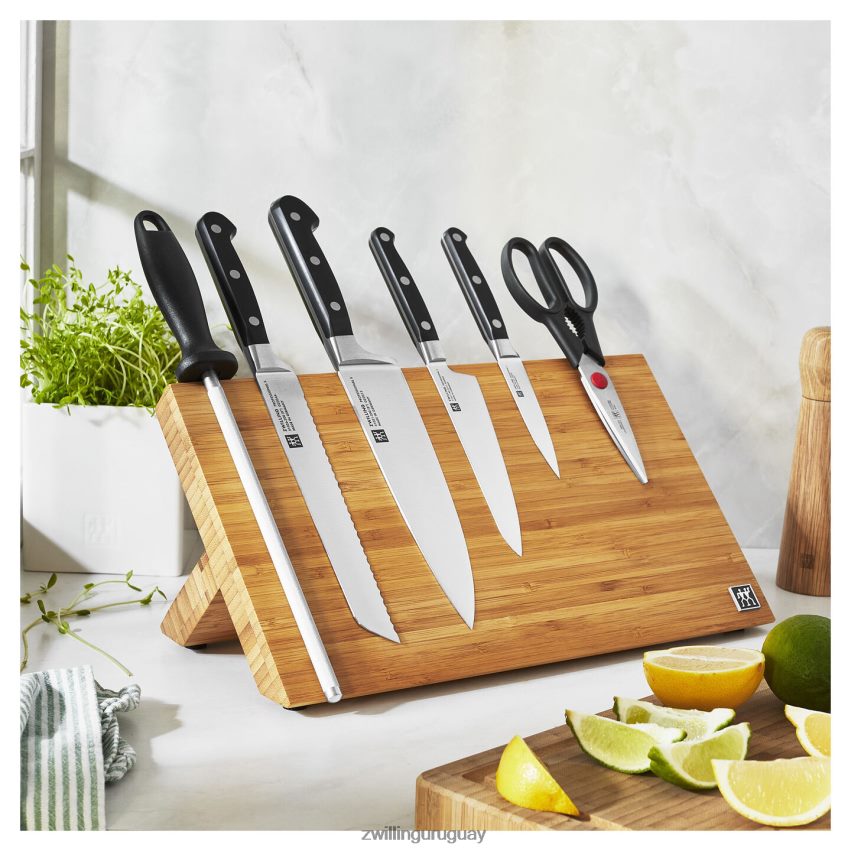 professional s juego de 7 piezas con caballete magnético de bambú Zwilling cuchillería A688HF422