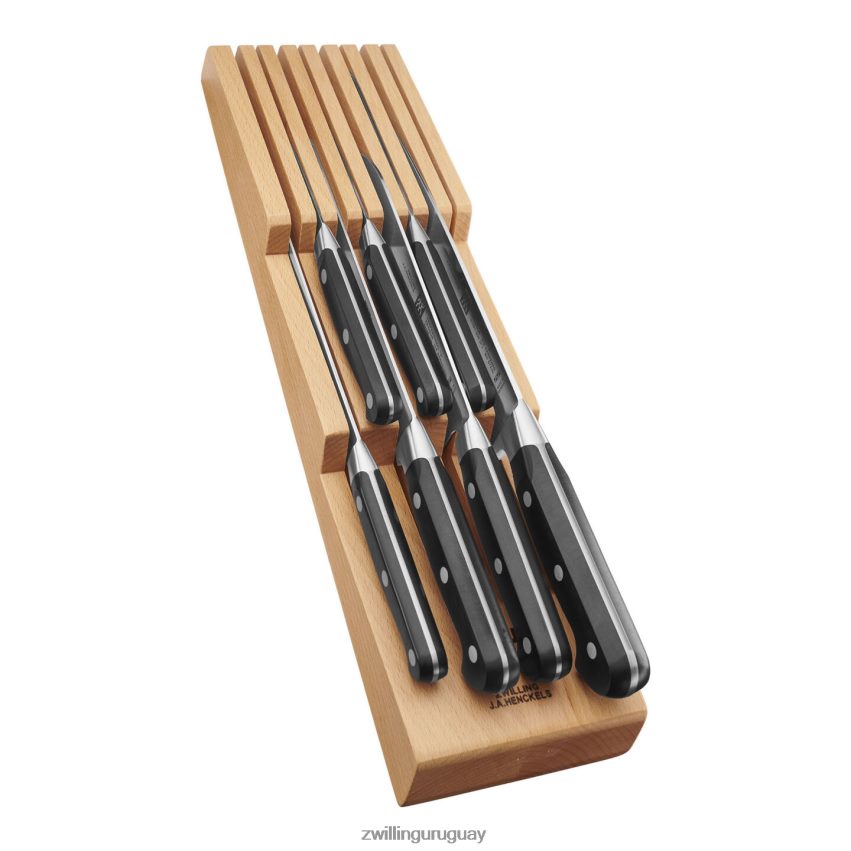 professional s juego de bloques de 10 piezas con bandeja para cuchillos de madera de haya, natural Zwilling cuchillería A688HF48