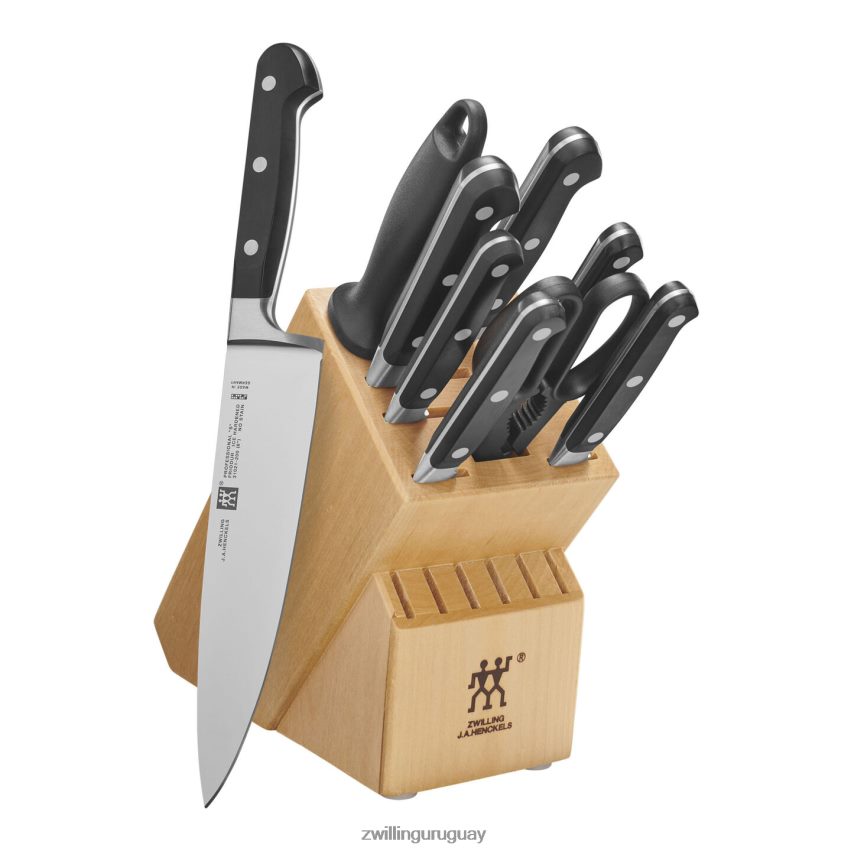 professional s juego de bloques de 10 piezas con bloque de madera de caucho natural, natural Zwilling cuchillería A688HF433