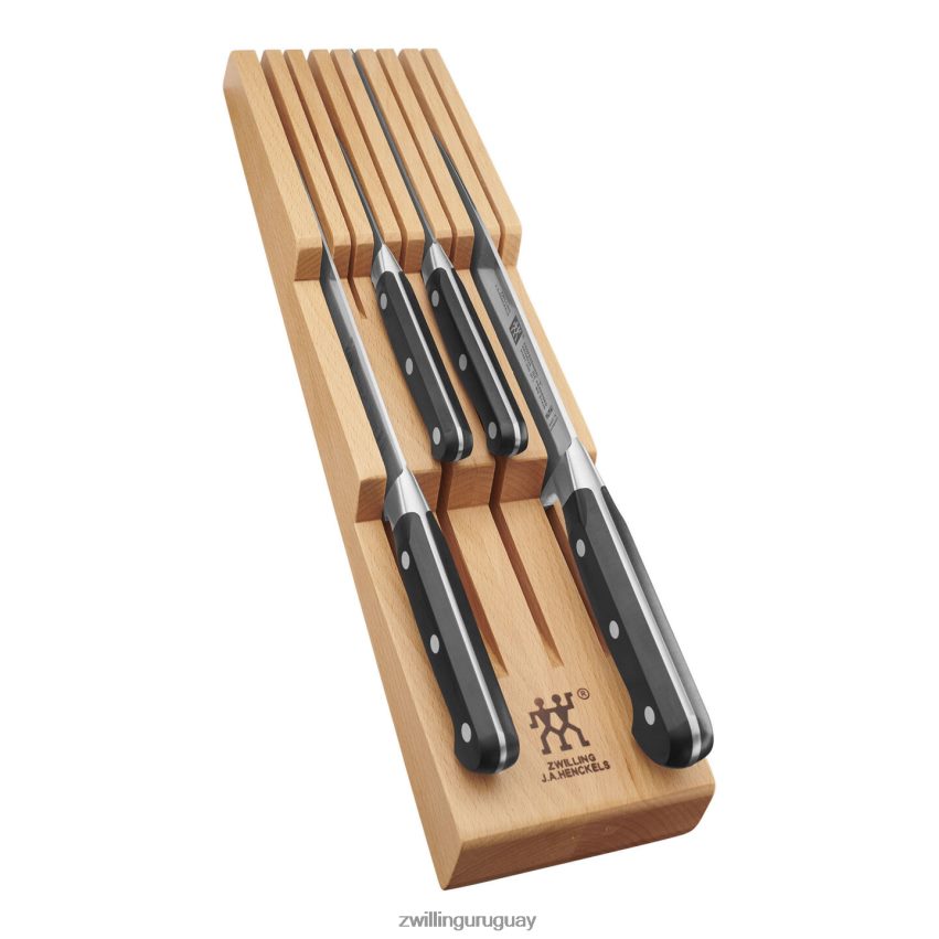 professional s juego de bloques de 7 piezas con bandeja para cuchillos de madera de haya, natural Zwilling cuchillería A688HF150